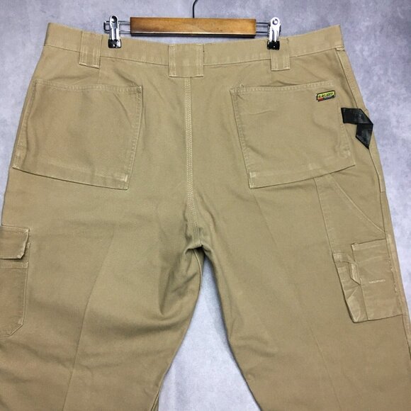 Blaklader Mens Cargo Work Pants size 42x32 Brown Thick‎ Canvas Pockets Trades - Picture 4 of 16